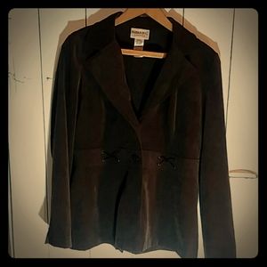 Brown button up lightweight blazer jacket